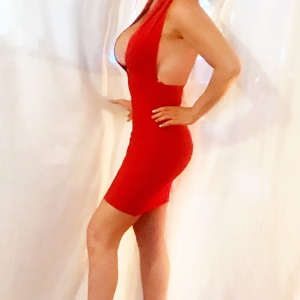 🌹Femme red ❤️sexy evening 🥂🍾dress 🌸stretching💝🌺💕🌹